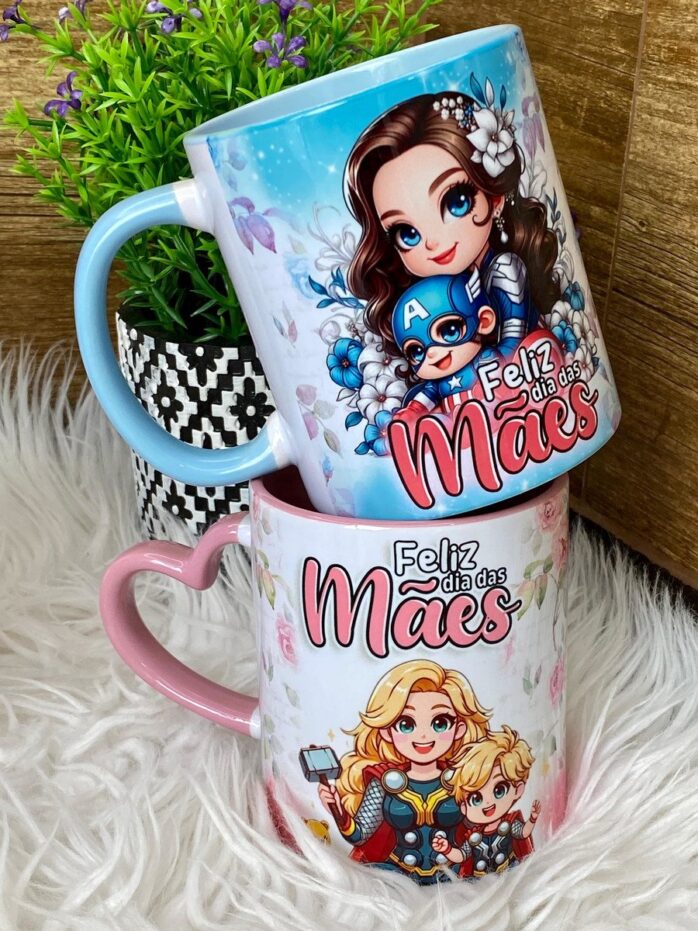 Artes Canecas Mãe de Heróis Meninos