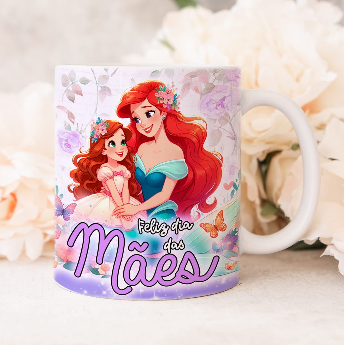 Artes Digitais Caneca Dia das Mães com Princesas 2 Artes Digitais Caneca Dia das Mães com Princesas - Imagem 2