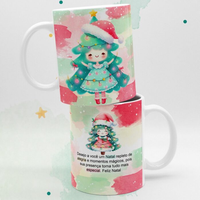 Artes Canecas Natal Aquarelado - Png