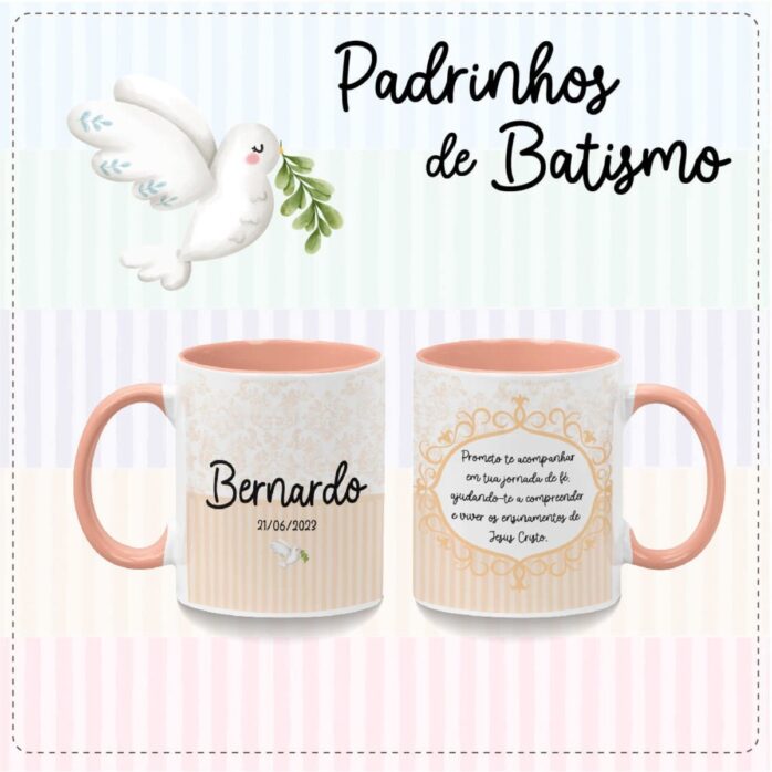 Artes Canecas Padrinhos de Batismo - Png