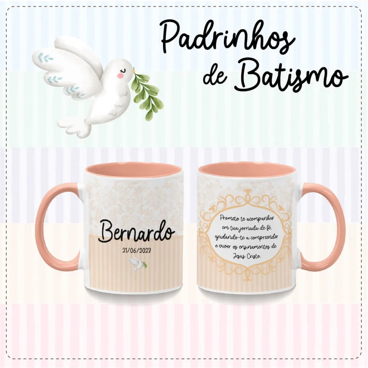 Artes Canecas Padrinhos de Batismo - Png