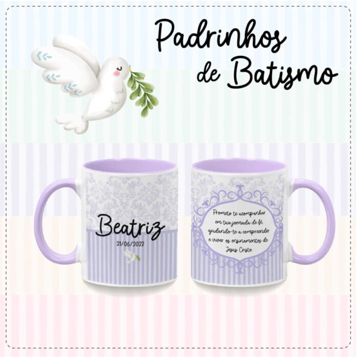 Artes Canecas Padrinhos de Batismo - Png