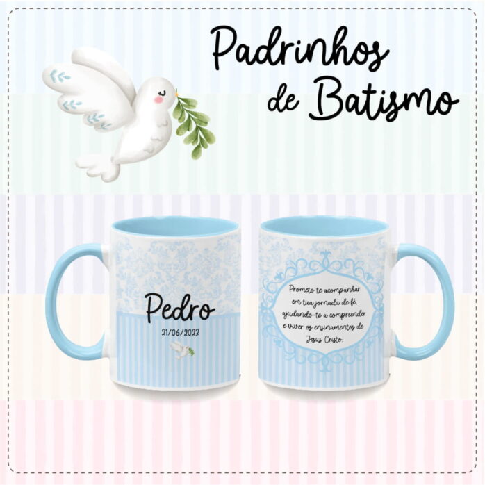 Artes Canecas Padrinhos de Batismo - Png