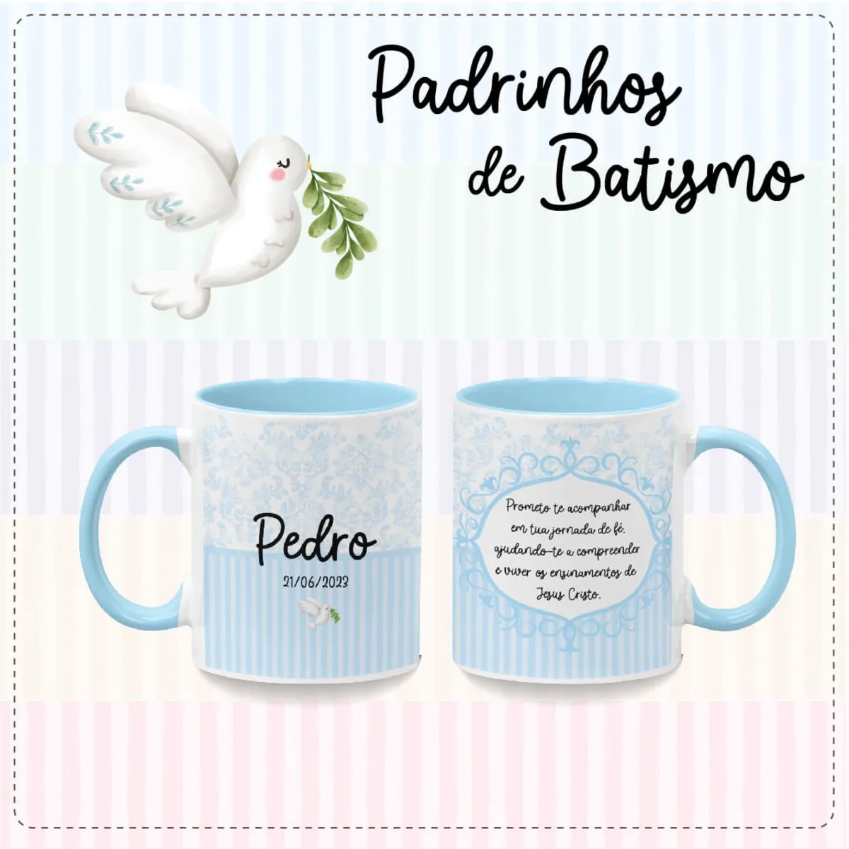 Artes Canecas Padrinhos de Batismo - Png