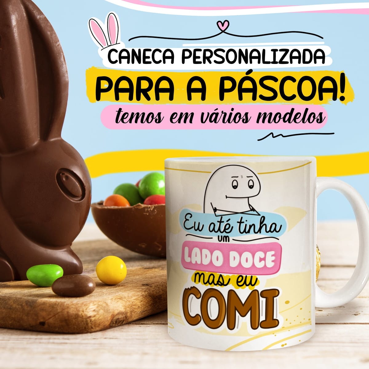 Kit Artes Canecas Páscoa Flork para Sublimação 3 Kit Artes Canecas Páscoa Flork para Sublimação - Imagem 3