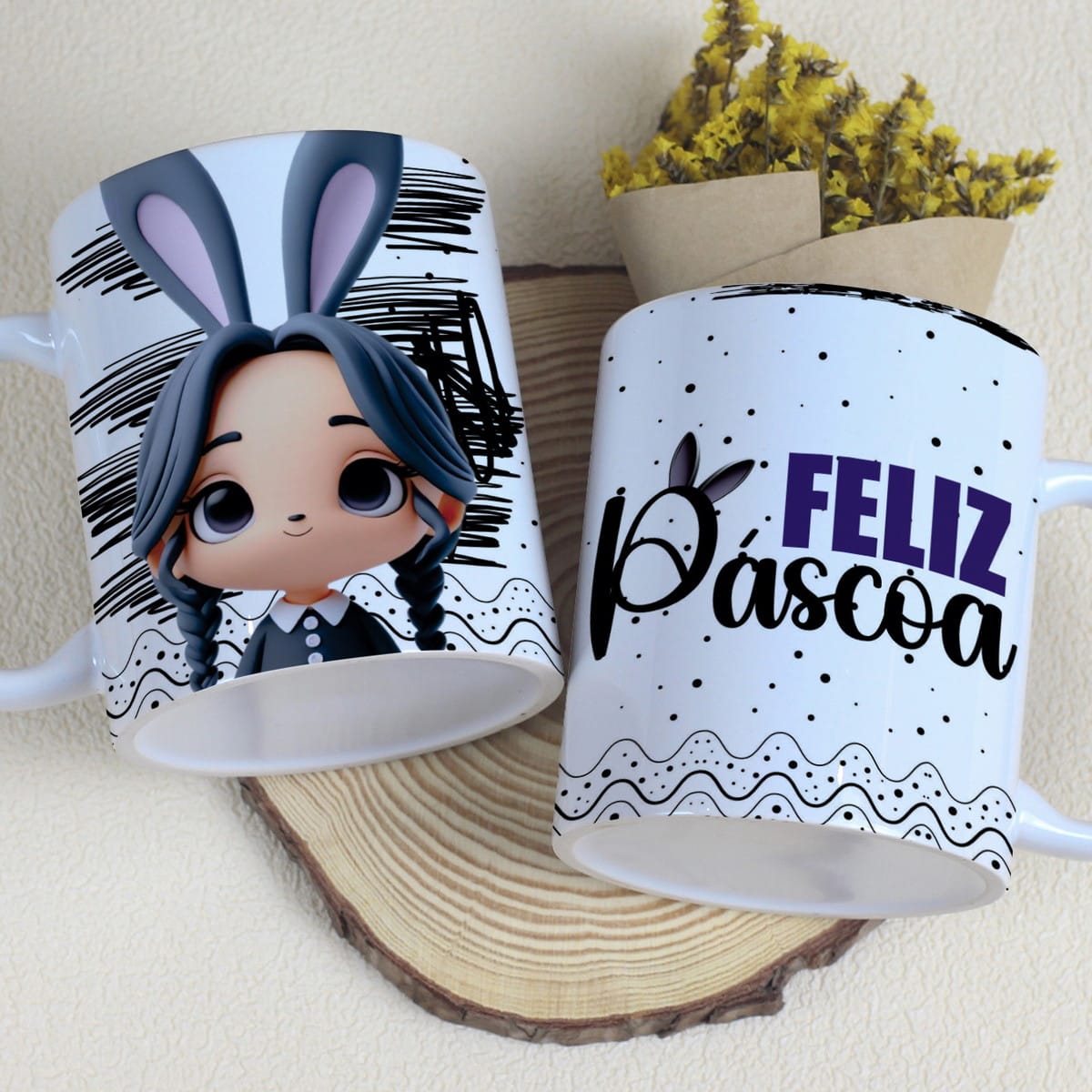 Kit Artes Caneca Páscoa Wandinha Arquivo Digital 3 Kit Artes Caneca Páscoa Wandinha Arquivo Digital - Imagem 3