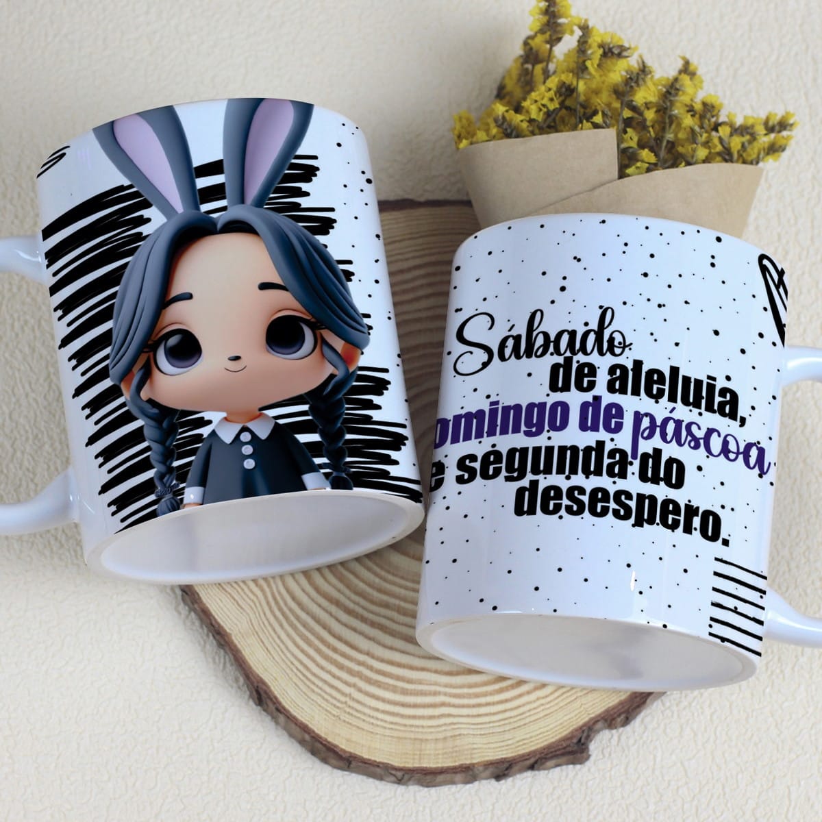 Kit Artes Caneca Páscoa Wandinha Arquivo Digital 4 Kit Artes Caneca Páscoa Wandinha Arquivo Digital - Imagem 4