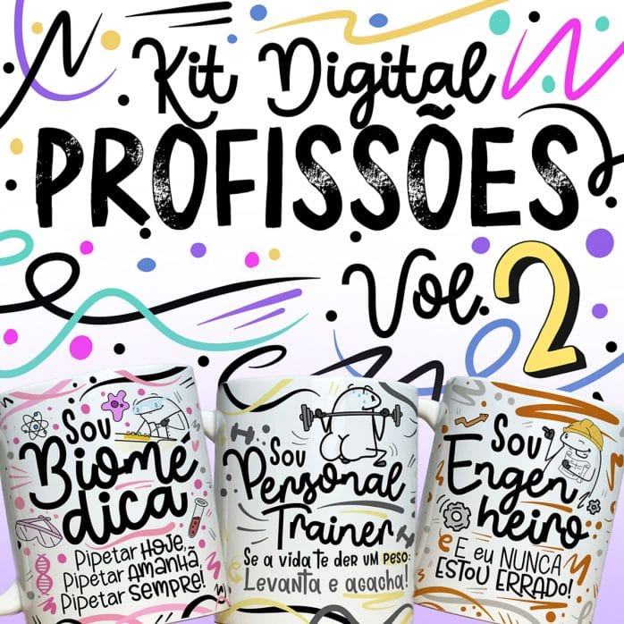 Artes Canecas Profissões 2 Corretora Confeiteira Dentista