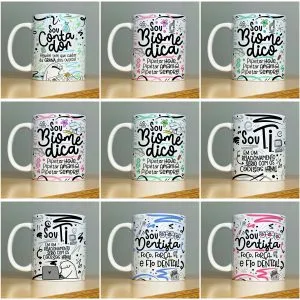 Artes Canecas Profissões 2 Corretora Confeiteira Dentista