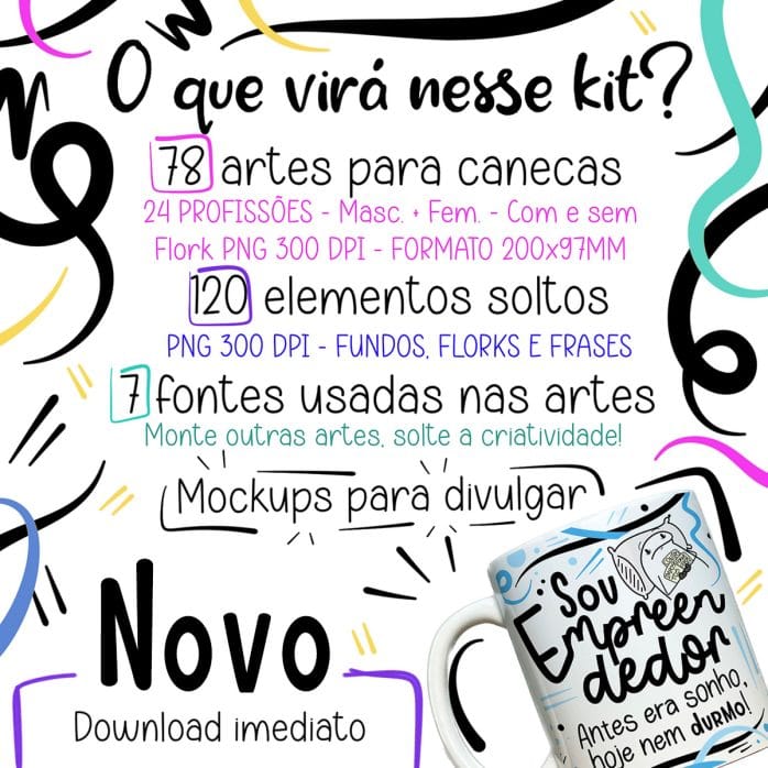 Artes Canecas Profissões 2 Corretora Confeiteira Dentista