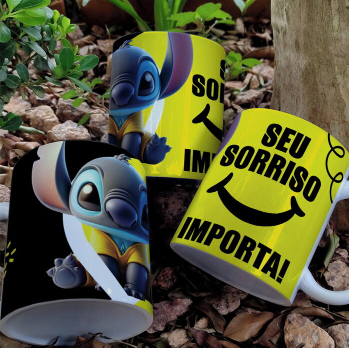 Artes Canecas Setembro Amarelo Stitch