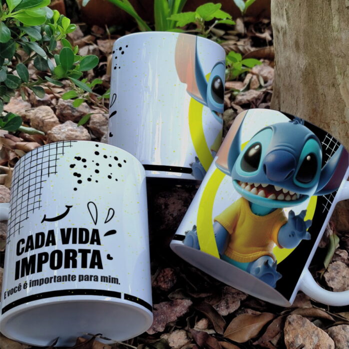 Artes Canecas Setembro Amarelo Stitch