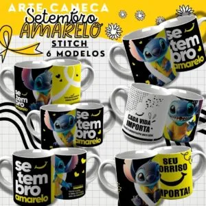 Artes Canecas Setembro Amarelo Stitch 19 Artes Canecas Setembro Amarelo Stitch