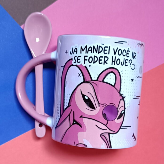 Artes Canecas Stitch Cansado - Png
