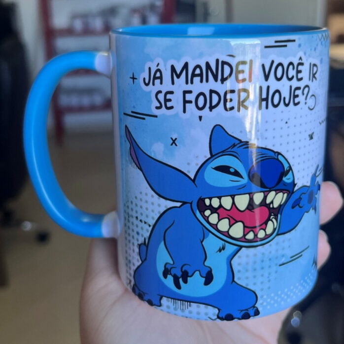 Artes Canecas Stitch Cansado - Png