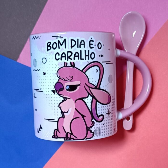Artes Canecas Stitch Cansado - Png