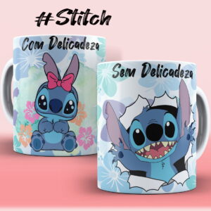 Artes Canecas Stitch com e sem Png e Corel