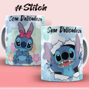 Artes Canecas Stitch com e sem Png e Corel 12 Artes Canecas Stitch com e sem Png e Corel