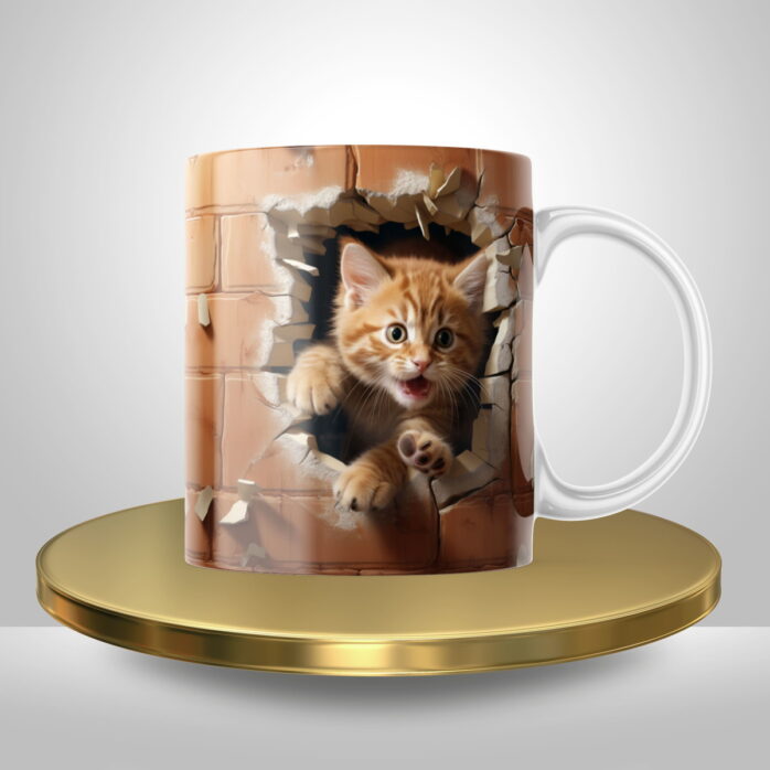 Artes Digitais Canecas Gatinhos 3d em Png
