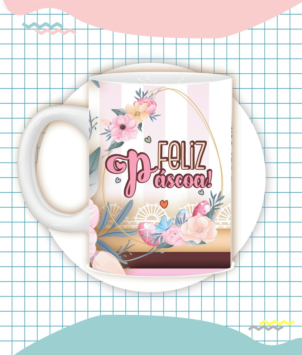 Artes Digitais para Caneca de Páscoa com Sublimação 2 Artes Digitais para Caneca de Páscoa com Sublimação