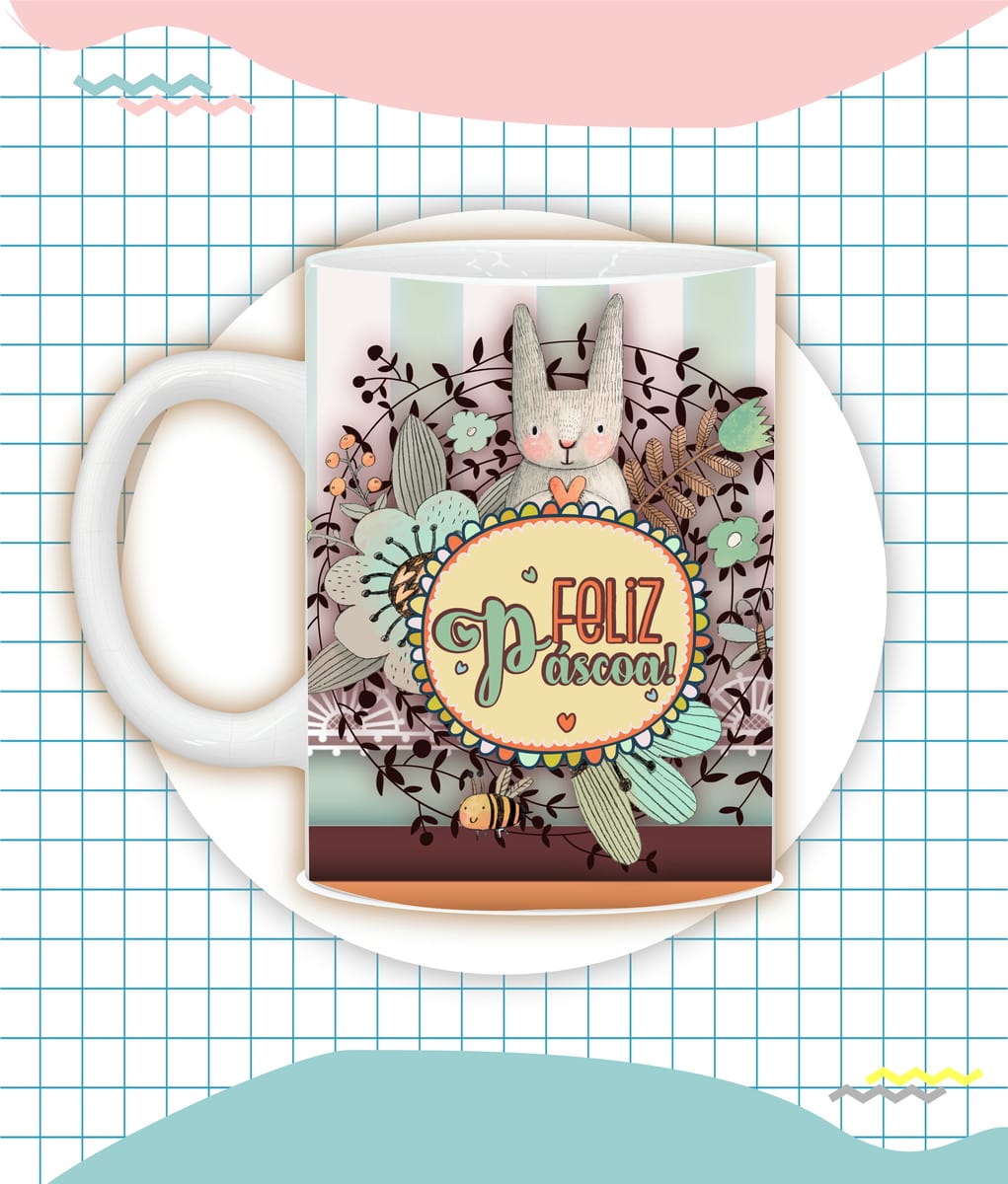 Artes Digitais para Caneca de Páscoa com Sublimação 4 Artes Digitais para Caneca de Páscoa com Sublimação