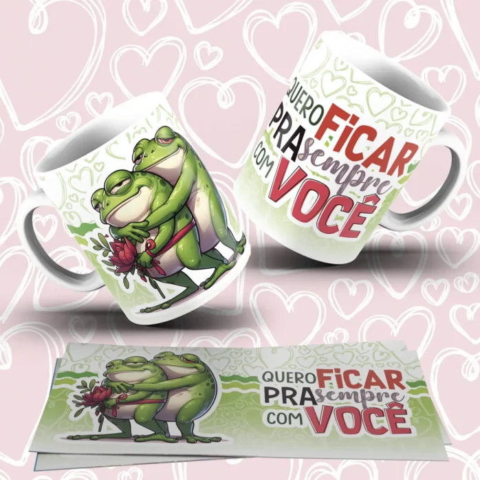 Artes Digitais Românticas para Sublimação em Canecas