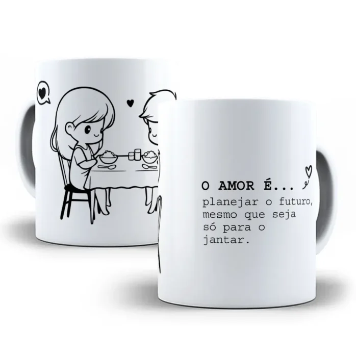 Artes Editáveis de Canecas Amorosas para Namorados