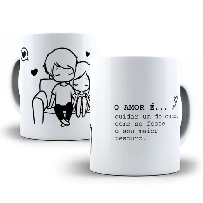 Artes Editáveis de Canecas Amorosas para Namorados