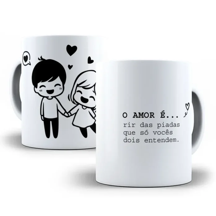 Artes Editáveis de Canecas Amorosas para Namorados