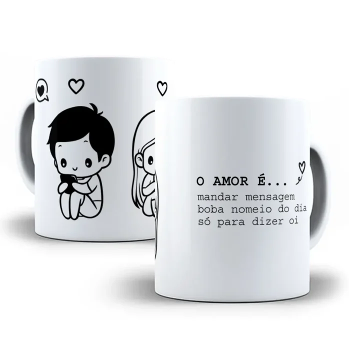 Artes Editáveis de Canecas Amorosas para Namorados