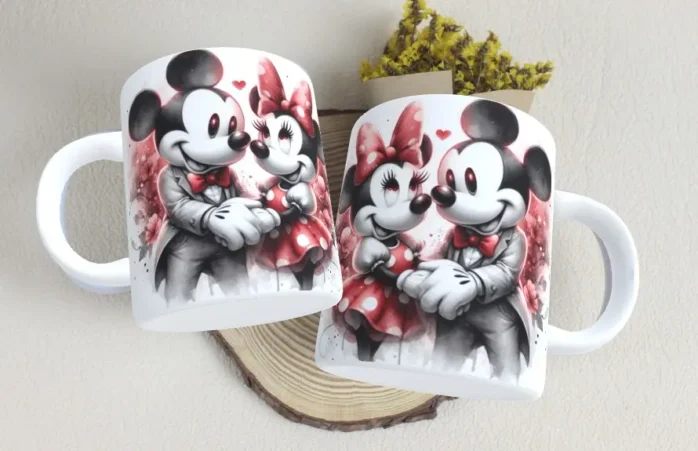 Artes para Caneca de Namorados Mickey e Minnie