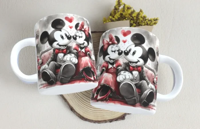 Artes para Caneca de Namorados Mickey e Minnie
