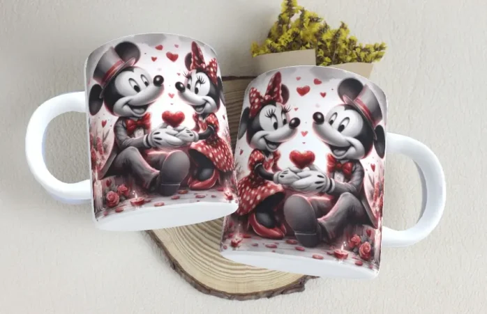 Artes para Caneca de Namorados Mickey e Minnie