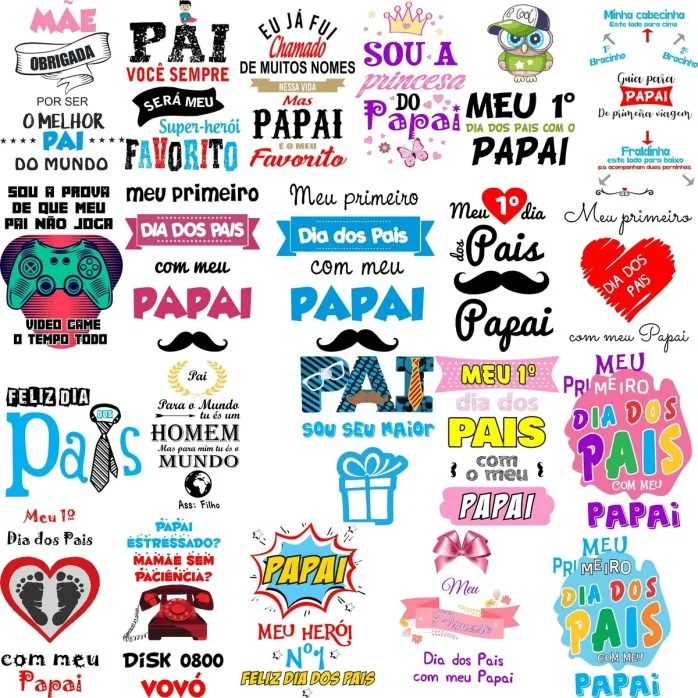 Artes Prontas Frases Vetores Png Lettering Dia Dos Pais