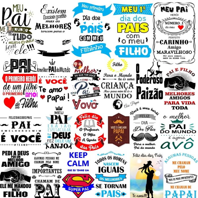 Artes Prontas Frases Vetores Png Lettering Dia Dos Pais