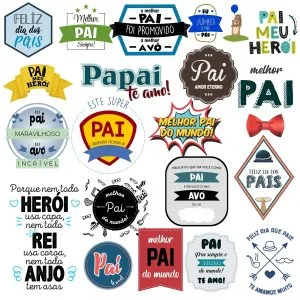 Artes Prontas Frases Vetores Png Lettering Dia Dos Pais