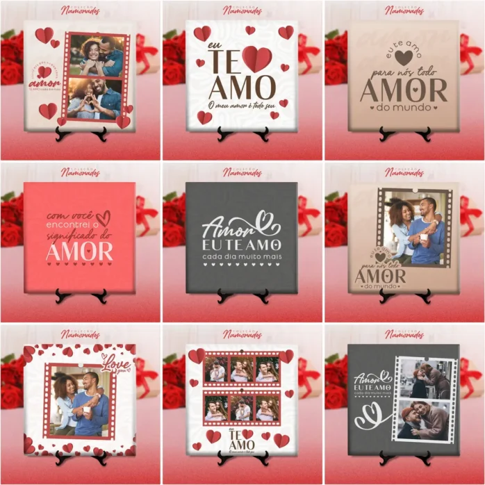 Artes Prontas para Canecas e Camisas - Amor e Carinho