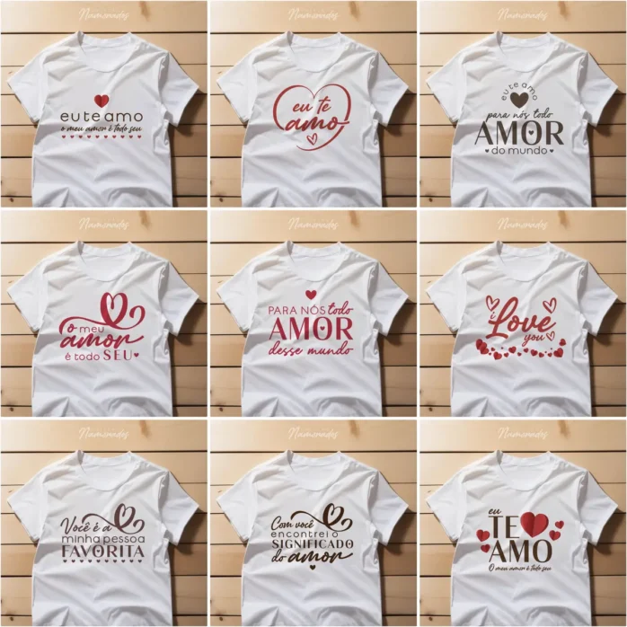 Artes Prontas para Canecas e Camisas - Amor e Carinho
