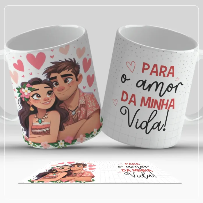 Artes Românticas p/ Sublimação Canecas - Dia dos Namorados