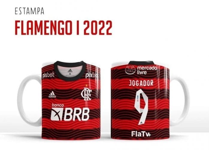 Artes Sublimação Canecas Times Futebol Tema Camisetas