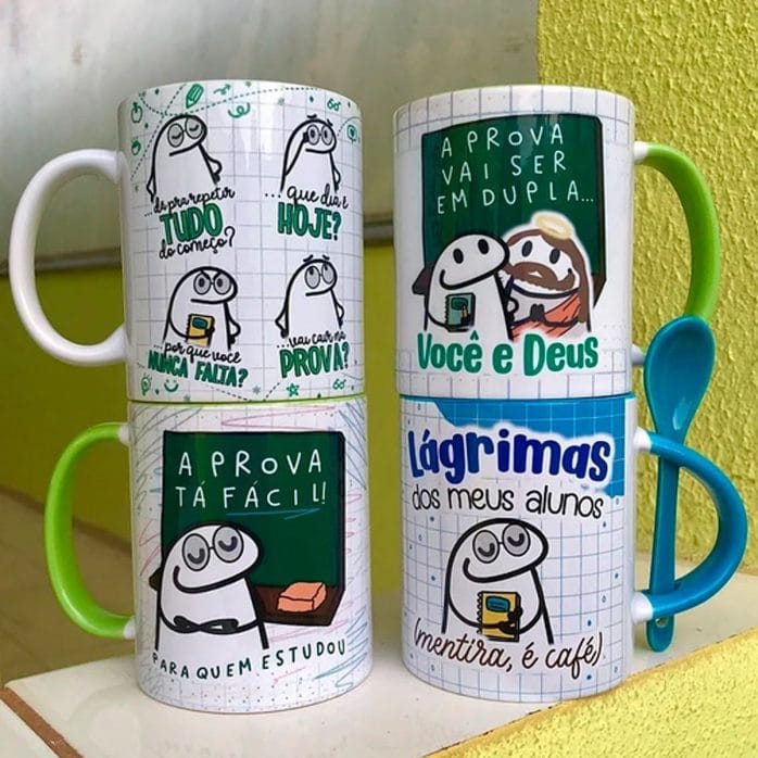 Artes Sublimação Flork Dia Professores Canexa Camisa Azulejo