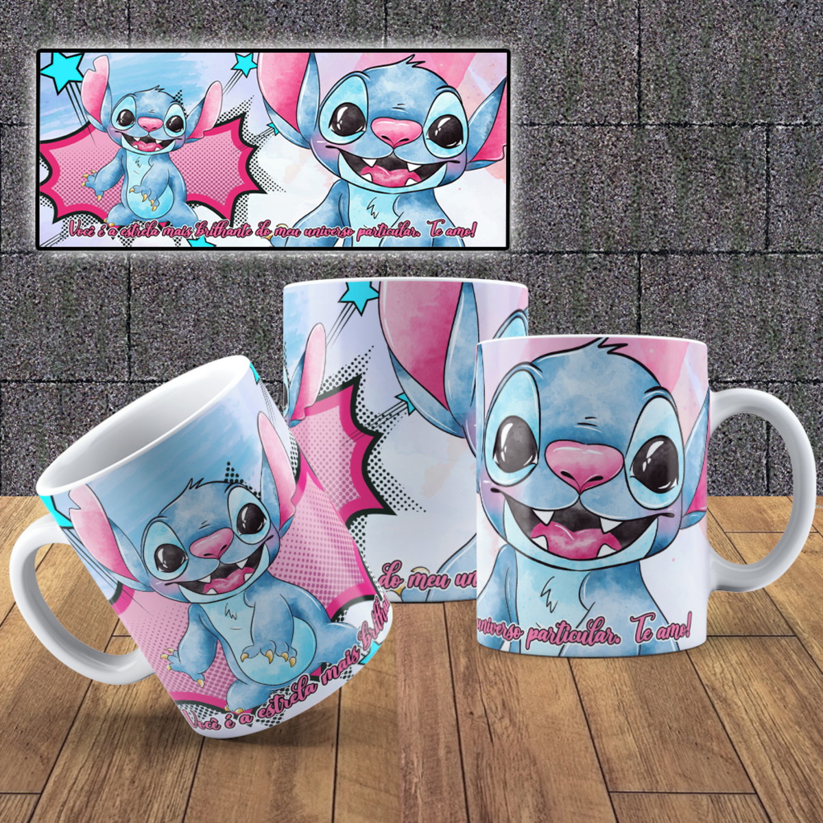 Artes PNG Stitch e Angel para Sublimação Dia dos Namorados 2 Artes PNG Stitch e Angel para Sublimação Dia dos Namorados - Imagem 2