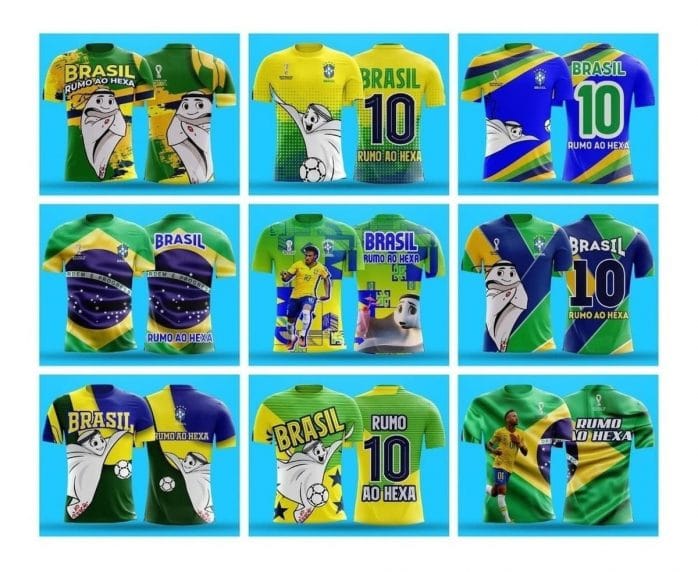 Artes Sublimar Camisa Brasil Copa Mundo 2022 Editável Corel