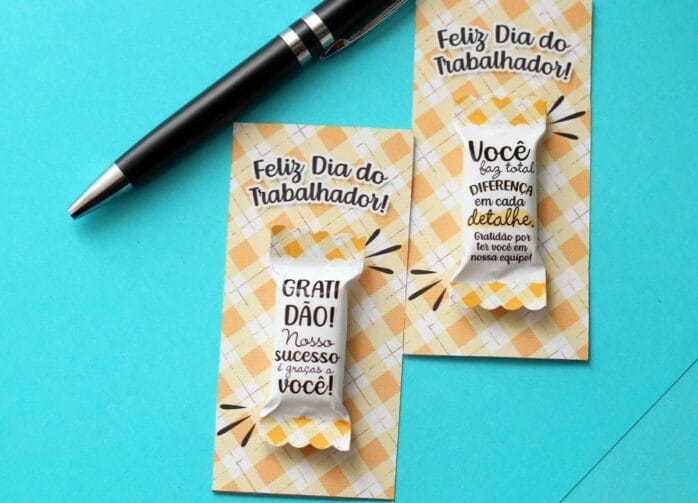 Balinhas e Card Dia do Trabalhador