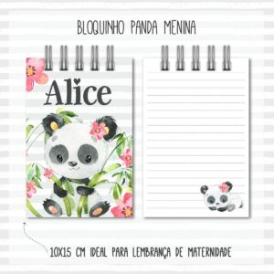 Bloquinho 10x15 Panda Menina