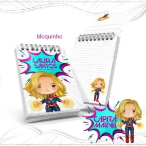 Bloquinho Anotações Capitã Marvel 8 Bloquinho Anotações Capitã Marvel