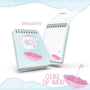 Bloquinho Anotações Chuva de Amor Menina