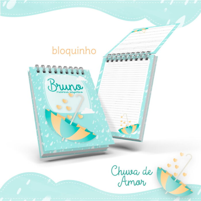 Bloquinho Anotações Chuva de Amor Menino
