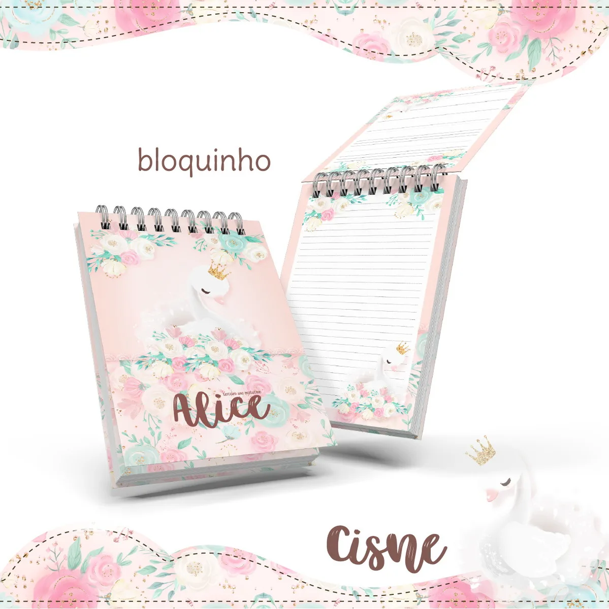 Bloquinho Anotações Cisne 1 Bloquinho Anotações Cisne