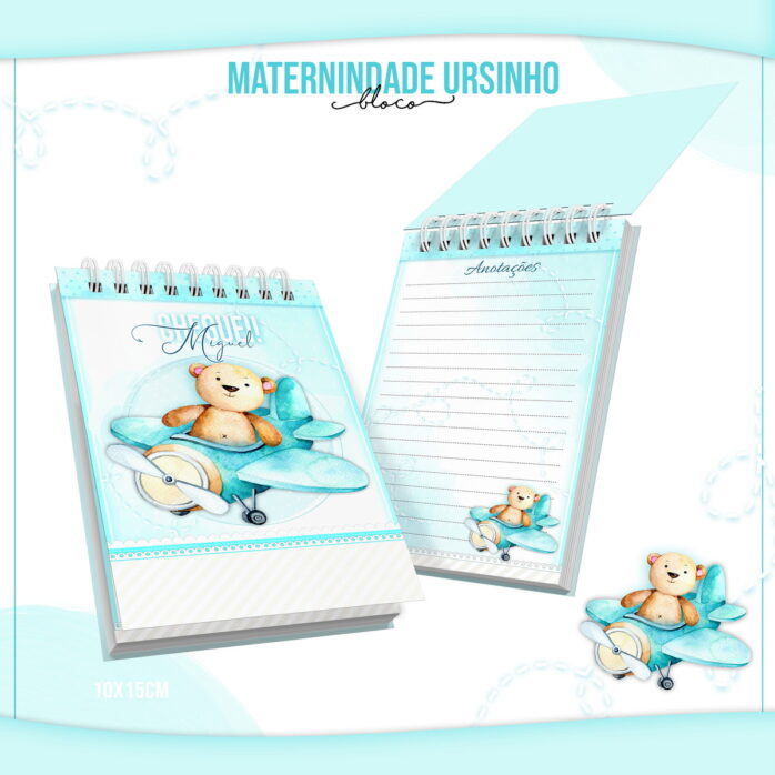Bloquinho Anotações Maternidade Ursinho